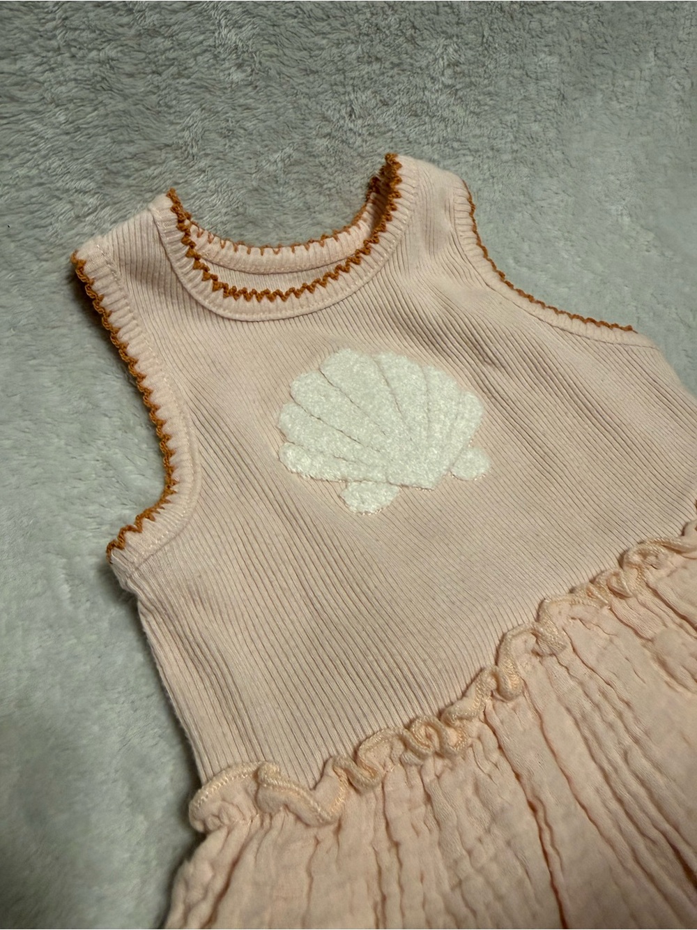 Badgley Mischka Pink Seashell Onesie Dress